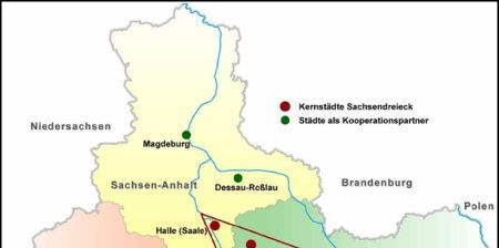 Landkarte Sachsendreieck